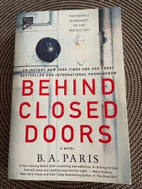 Behind Closed Doors by B. A. Paris - White/Cream Cover